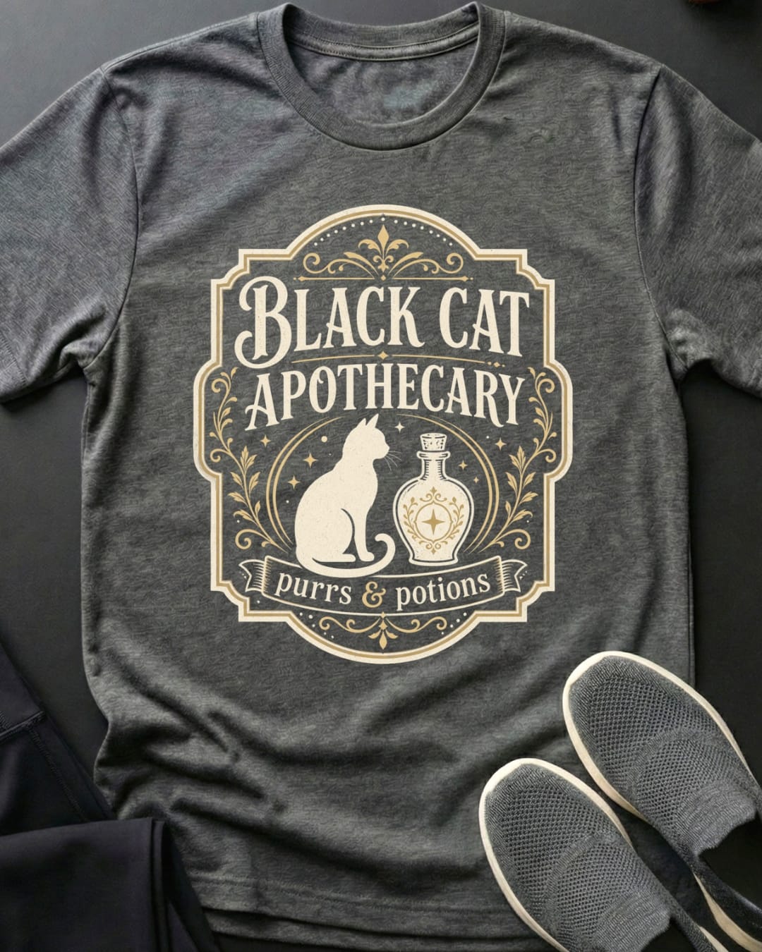Purrs And Potions Tee Gift For Cat Lover