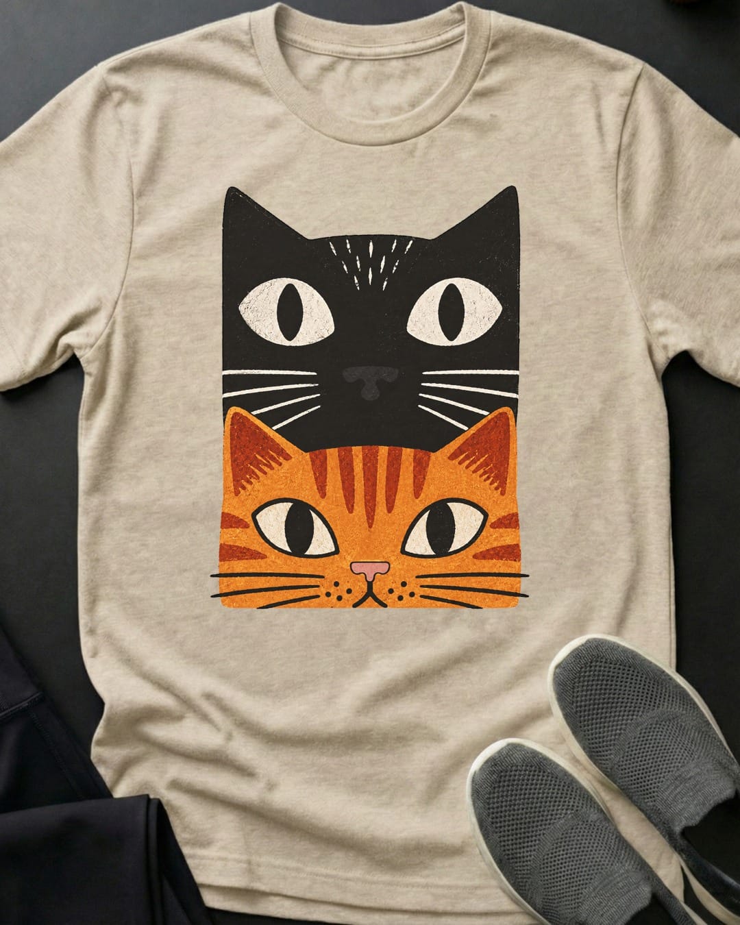 Orange Tabby Cat Stack Tee Gift For Cat Lover