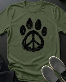 Peace Paw Tee Gift For Cat Lover