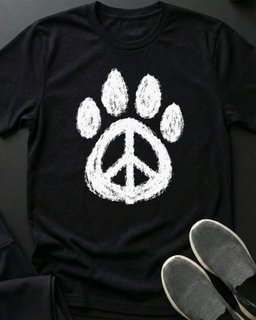Peace Paw Tee Gift For Cat Lover