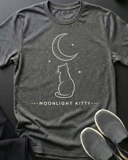 Moonlight Kitty Tee Gift For Cat Lover