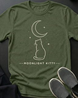 Moonlight Kitty Tee Gift For Cat Lover