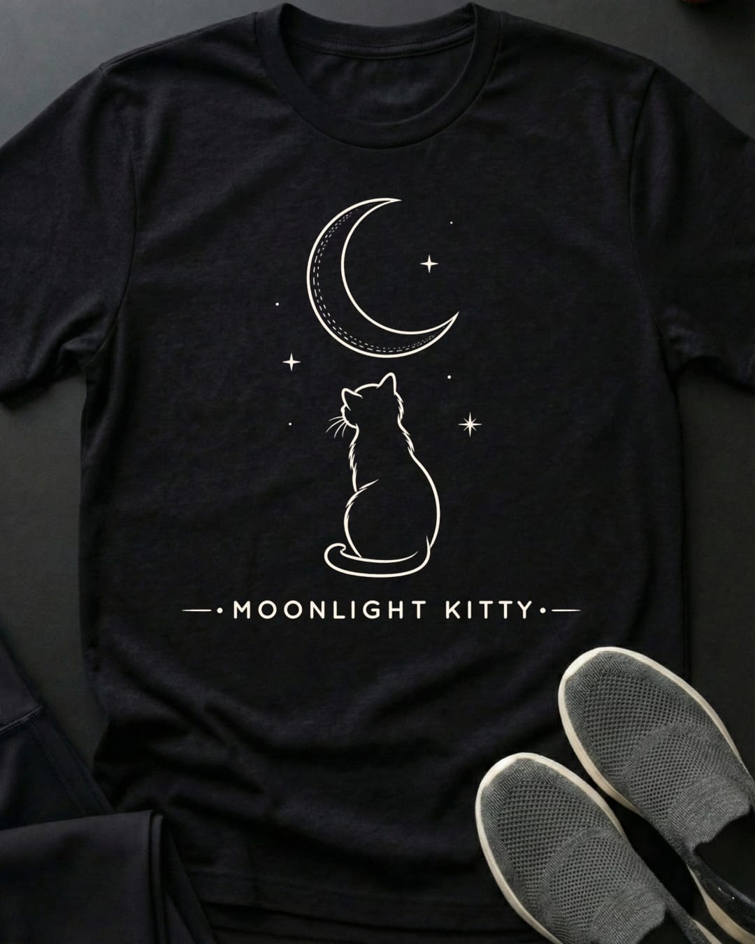 Moonlight Kitty Tee Gift For Cat Lover
