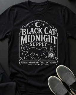 Midnight Supply Tee Gift For Cat Lover