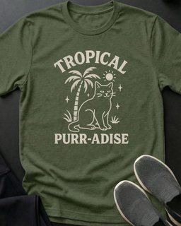 Purr Adise Tee Gift For Cat Lover