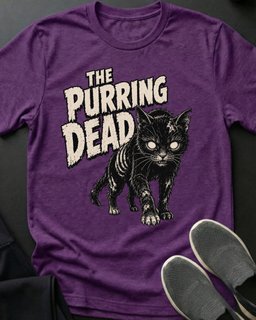Purring Dead Tee Gift For Cat Lover
