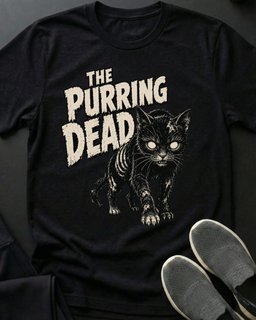 Purring Dead Tee Gift For Cat Lover
