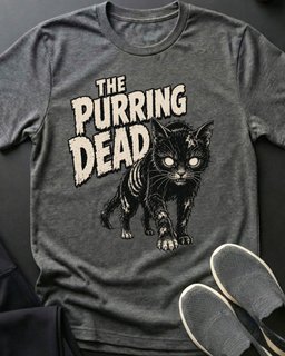 Purring Dead Tee Gift For Cat Lover