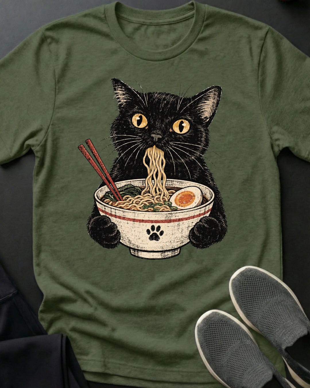 Ramen Cat Tee Gift For Cat Lover
