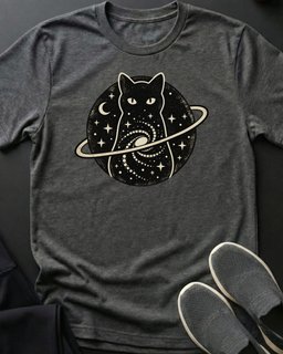 Galaxy Cat Tee Gift For Cat Lover