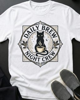Daily Brew Tee Gift For Cat Lover