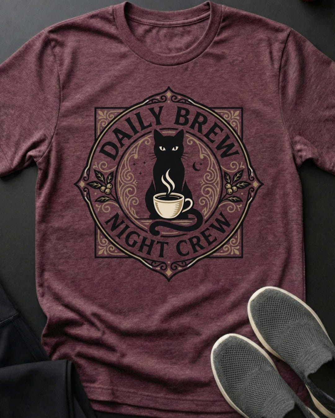 Daily Brew Tee Gift For Cat Lover