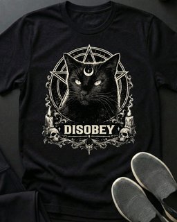 Disobey Tee Gift For Cat Lover