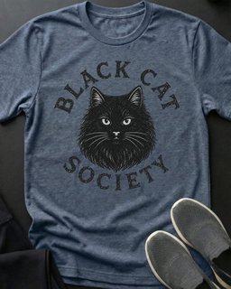 Fluffy Black Cat Society Tee Gift For Cat Lover