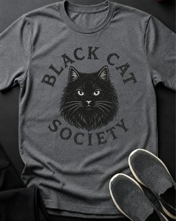 Fluffy Black Cat Society Tee Gift For Cat Lover