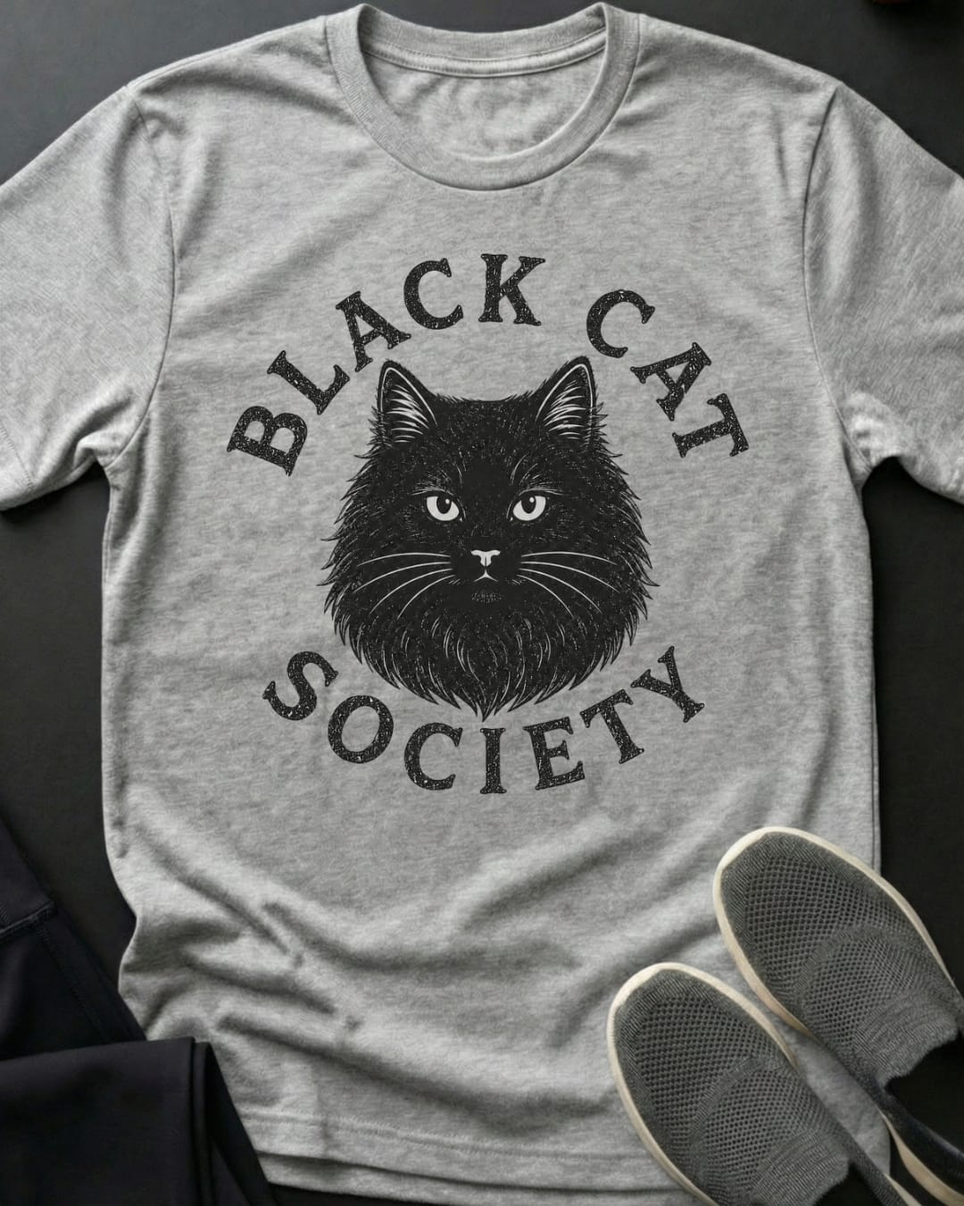 Fluffy Black Cat Society Tee Gift For Cat Lover