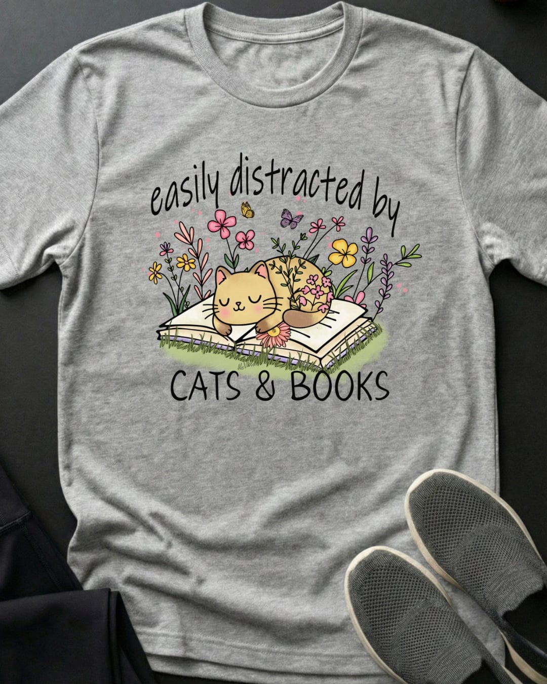 Easily Distracted Tee Gift For Cat Lover