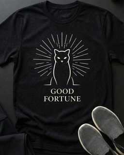 Good Fortune Tee Gift For Cat Lover
