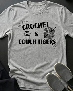 Crochet And Couch Tigers Tee Gift For Cat Lover