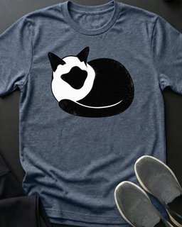 Curled Tuxedo Tee Gift For Cat Lover