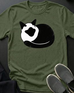 Curled Tuxedo Tee Gift For Cat Lover