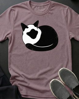 Curled Tuxedo Tee Gift For Cat Lover