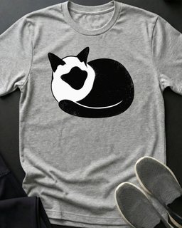 Curled Tuxedo Tee Gift For Cat Lover