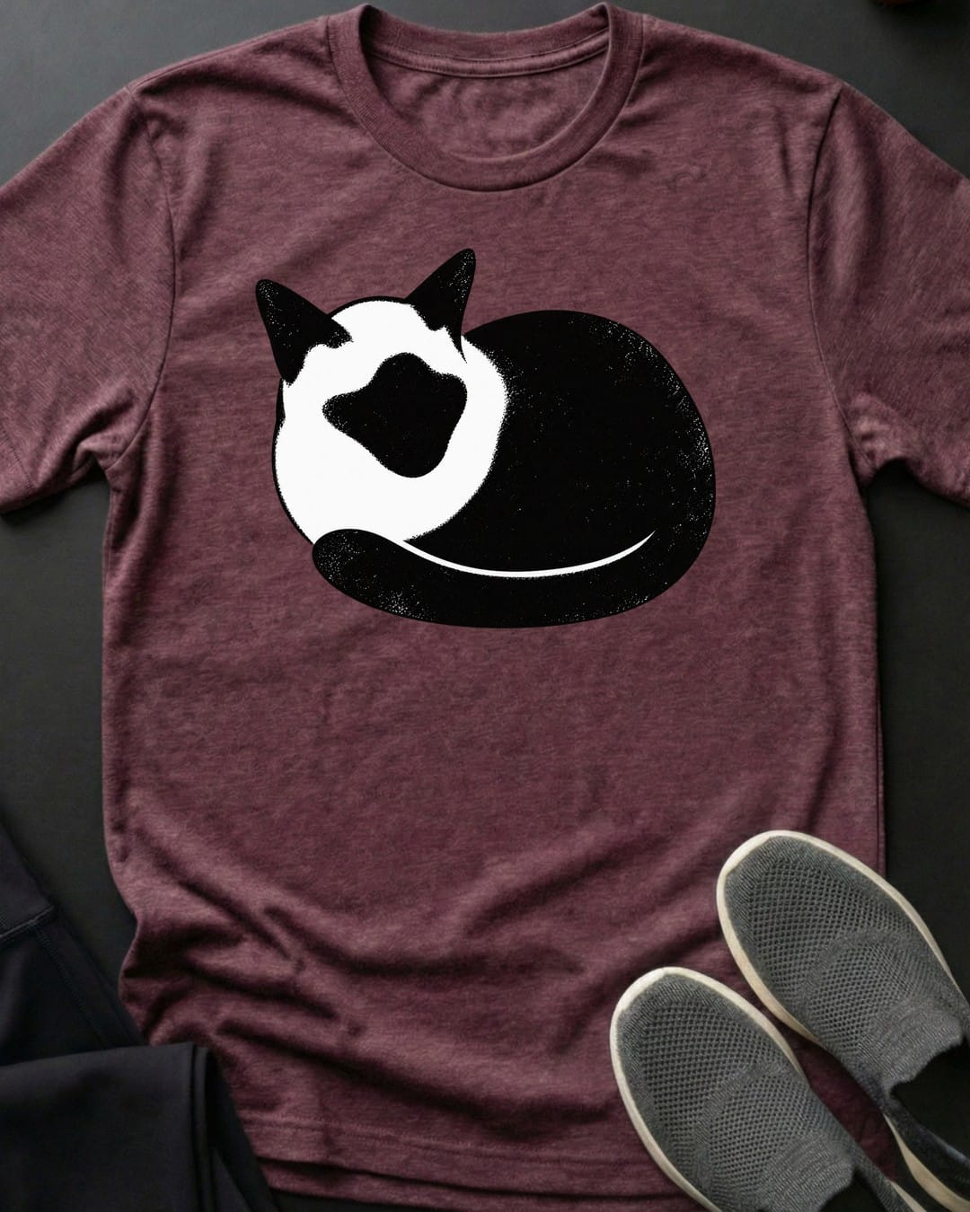 Curled Tuxedo Tee Gift For Cat Lover