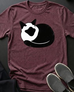 Curled Tuxedo Tee Gift For Cat Lover