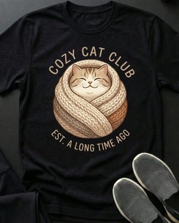 Cozy Cat Club Tee Gift For Cat Lover