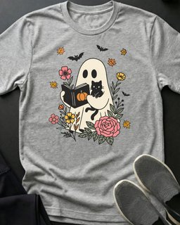Fall Reading Tee Gift For Cat Lover