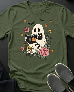 Fall Reading Tee Gift For Cat Lover