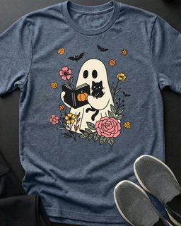 Fall Reading Tee Gift For Cat Lover