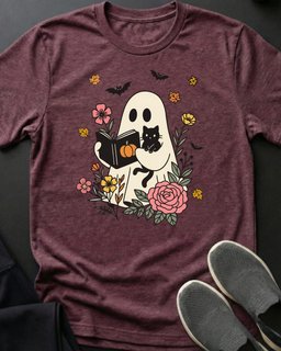 Fall Reading Tee Gift For Cat Lover