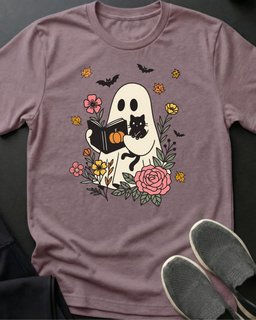 Fall Reading Tee Gift For Cat Lover
