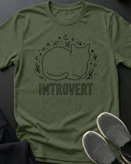Introvert Tee Gift For Cat Lover