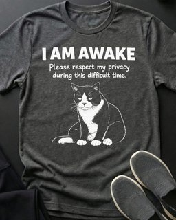I Am Awake Tee Gift For Cat Lover