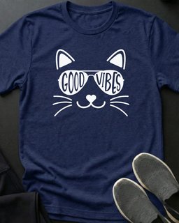 Good Vibes Tee Gift For Cat Lover