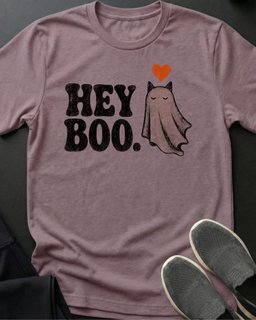 Hey Boo Tee Gift For Cat Lover