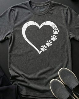 Heart And Paws Tee Gift For Cat Lover