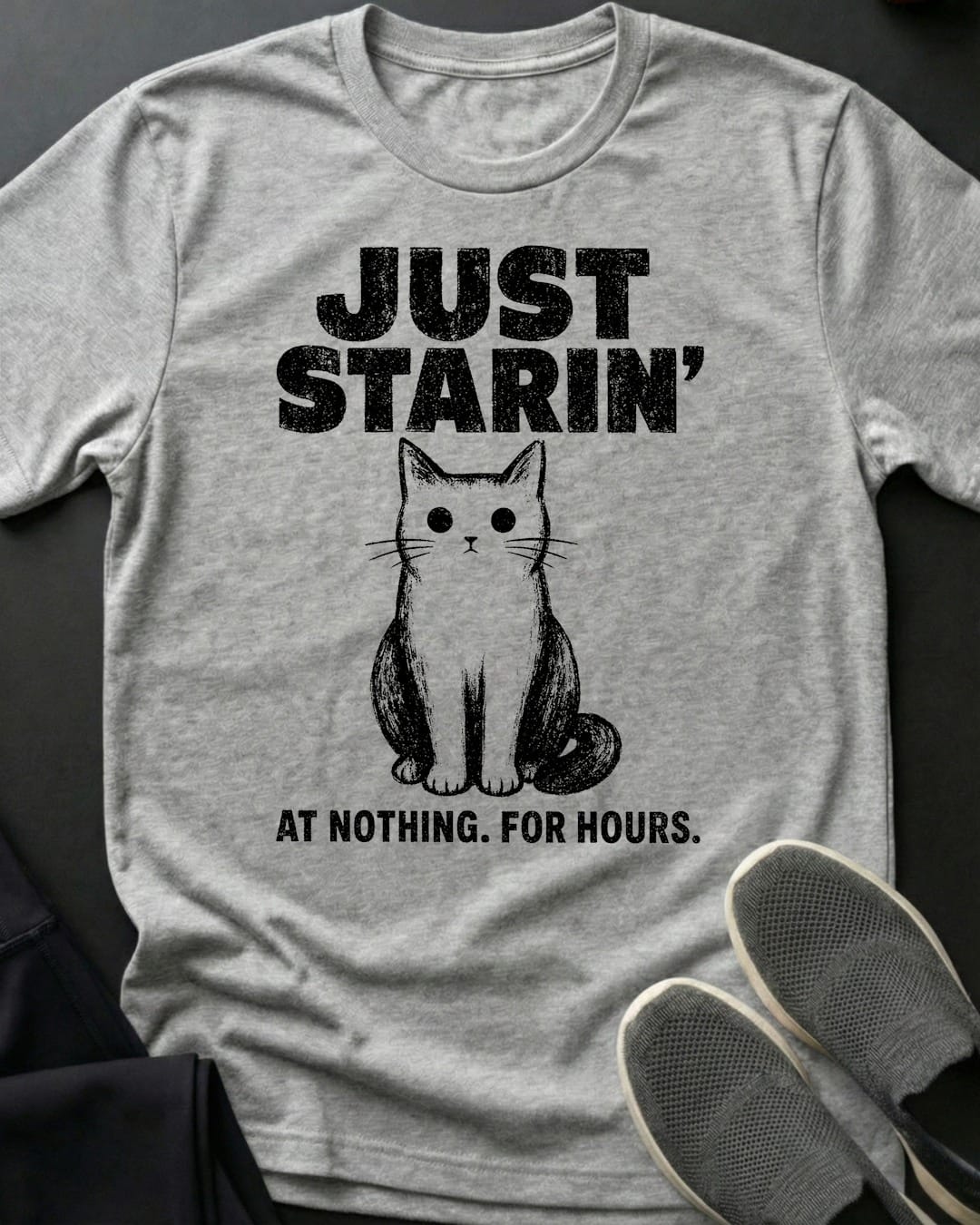Just Starin Tee Gift For Cat Lover