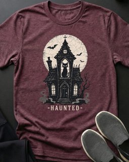 Haunted House Tee Gift For Cat Lover