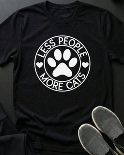 Less People More Cats Tee Gift For Cat Lover