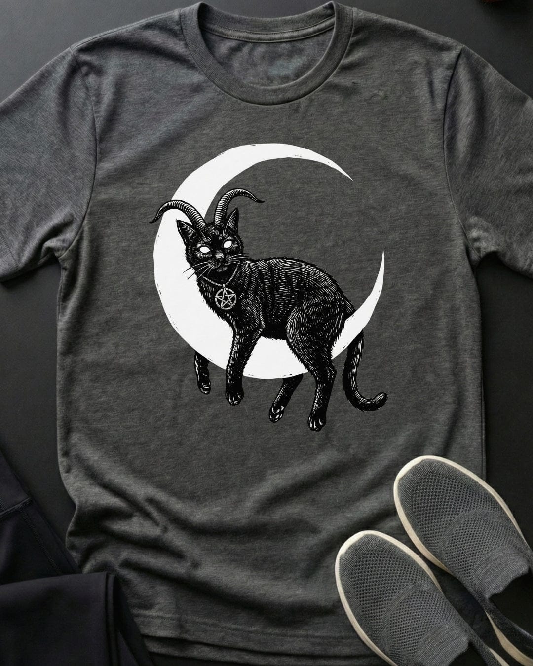 Lazy Moon Tee Gift For Cat Lover