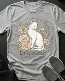 Les Fluers Tee Gift For Cat Lover