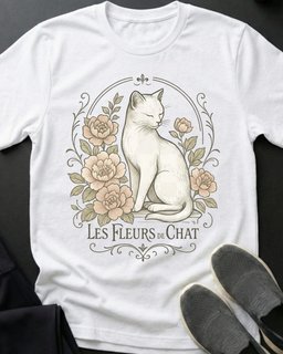 Les Fluers Tee Gift For Cat Lover