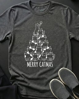 Merry Catmas Tee Gift For Cat Lover