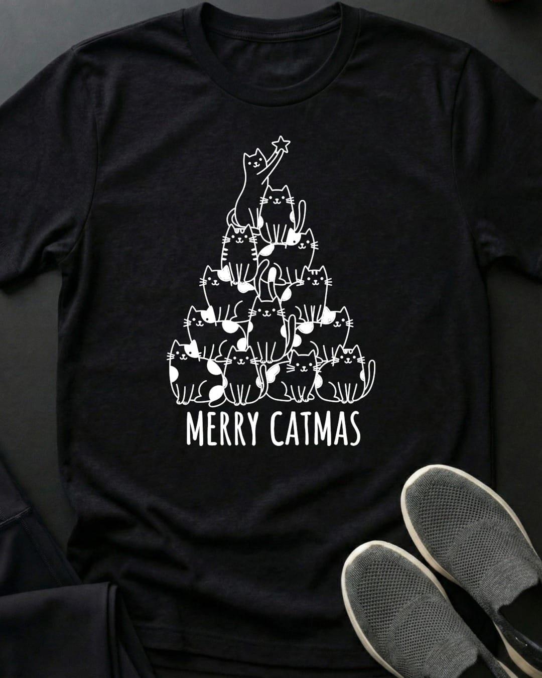 Merry Catmas Tee Gift For Cat Lover