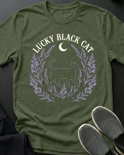Lucky Black Cat Tee Gift For Cat Lover