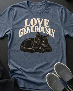 Love Generously Tee Gift For Cat Lover